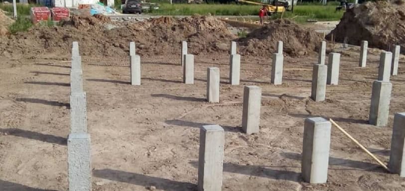 Фундамент на забивных ЖБ сваях