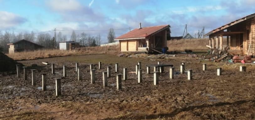Фундамент на забивных ЖБ сваях